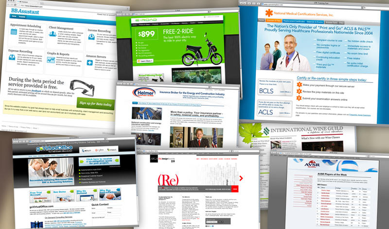 Screen captures of various older projects