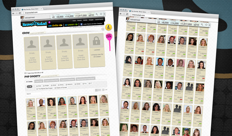 Bravo Salad Web app screen captures