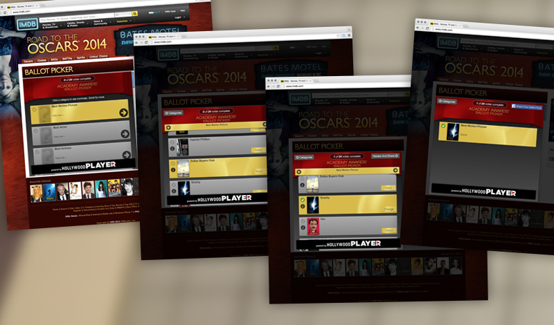 Screen captures of the ballot picker in a mobile Web context
